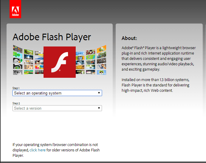 adobe flash player download windows10